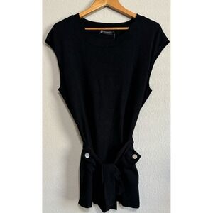 New York & Co. Women's Top Black Tunic XXL Cap Sleeve Stretch Careercore Staple